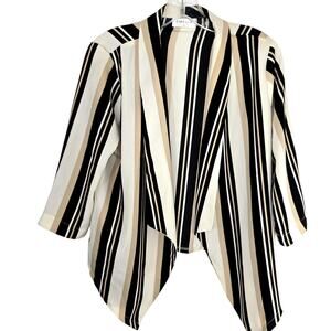 Emelia Small Women's Blazer  Black Stripe Suit Coat Misses Size 4 6 Jacket S